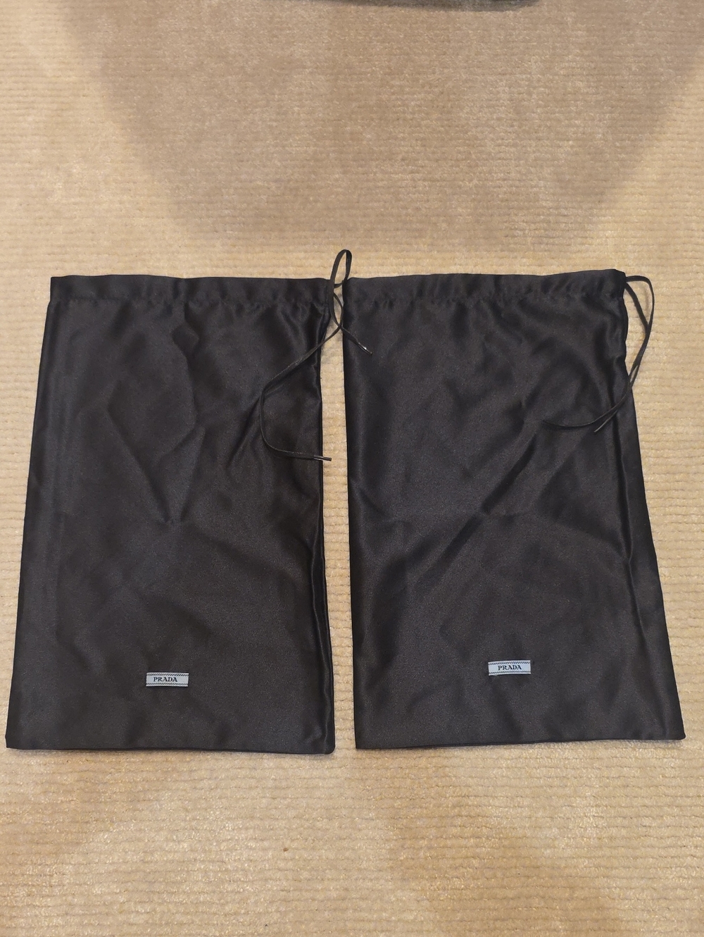 Prada Dark Navy Satin Drawstring Dust Bags (Pair)